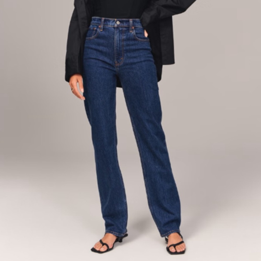 Abercrombie & Fitch Dark Blue Straight Leg Jeans